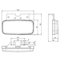 LED markeringslicht amber | 12-24v | 0,75mm². connector | MV-1260A