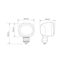 LED RED Line Werklamp | 6 watt | 10-80v | 62RP6BM