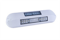 LED zij-werklamp + amber R65 flitser, 4000K, wit huis 12-24v | WFF-1210WA