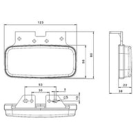 LED markeringslicht amber | 12-24v | 50cm. kabel | MV-1250A