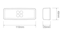 LED markeringslicht rood | 12-24v | 20cm. kabel | 1490RM