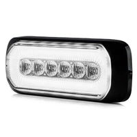 LED R65 flitser + Halo-ring, amber-wit 12-24v