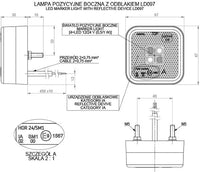 LED markeringslicht amber 12-24v 45cm kabel | MV-4200A