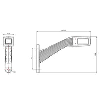 Links | LED breedtelamp | schuine steel | 12-36v | 30cm. kabel | MB-1451