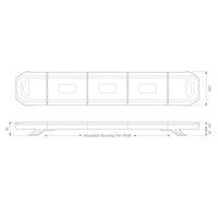 LED zwaailampbalk | R65 | 862mm | compleet flitsend | 10-30v | EQBT862R65A