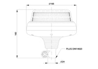 R65 LED zwaailamp, single flash, DIN-opsteek, 12-24V| S10ZL421