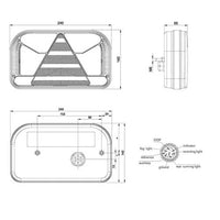 Links | LED achterlicht met kentekenlicht | 12-36v | 7-PIN | V10C7-551B7