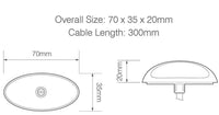LED breedtelamp | 12-24v | 30cm. kabel | 37RWM