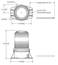 LED R10 zwaailamp amber 10-80v 2-bouts