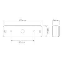 LED knipperlicht slimline | 12-24v | 0,18m. kabel | 135AME