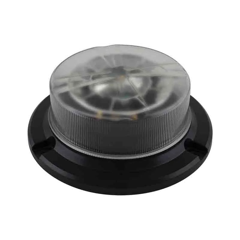 LED R65 low base zwaailamp amber/transp. 3-bouts 12/24v
