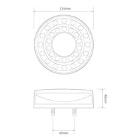 LED achterlicht in chroomlook | 12-24v | 40cm. kabel | MaXilamp1XCE