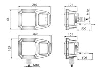 LED koplamp rechts, 10-30v, 6-PIN DT-connector, NON-Heated lens | HL-102NHDT6