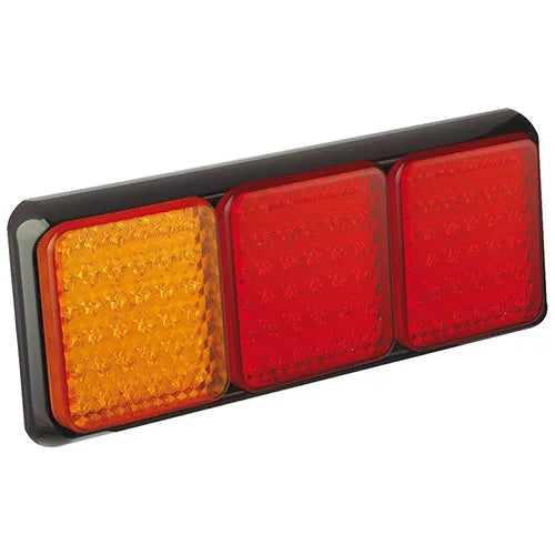 LED achterlicht met zwarte rand | 12-24v | 40cm. kabel M | 100BARRME