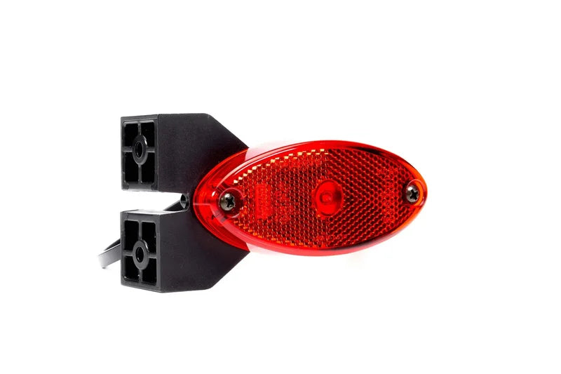 LED markeringslicht + steun ovaal rood 12-24v 0,75mm2 connector | MV-5893R