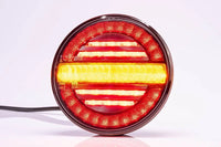 LED achterlicht, rond met dynamisch knipperlicht 12-24v 4m. kabel