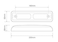 LED achterlicht slimline met achteruitrijlamp | 12-24v | 40cm. kabel | 200BIRSTME