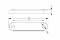 LED markeringslicht -lang wit | 12-24v | 0,15m. kabel | MV-2400LW