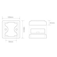 LED achterlicht met zwarte rand | 12-24v | 40cm. kabel | 100BSTIME