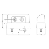 LED kentekenverlichting | 12-36v | met connector 0,75mm². | M10KV-310H