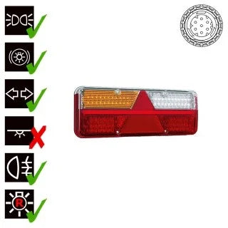 Links | LED trailerlamp | dynamisch knipperlicht | 9-36v | 7-PIN | VC-1011B7