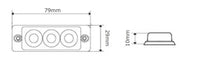 LED flitser 3 LED's | R65 | ultra platte slimline | amber | 10-30v | S11F3002