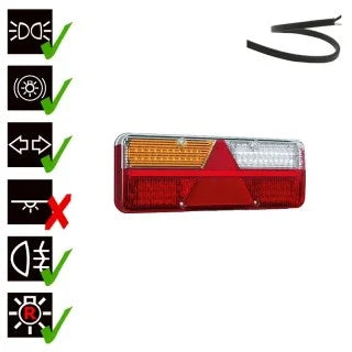 Links | LED trailerlamp | dynamisch knipperlicht | 9-36v | 200cm. kabel | VC-1011