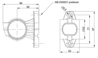 Rechts | LED breedtelamp | korte steel | 12-36v | 0,75mm². connector | M10BV-912RWA