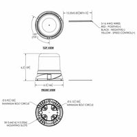 ROTOLED |LED zwaailamp R65 | 7660 Series | amber | 12-24v | 3-bouts | 7660A