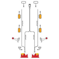 Kabelboom 7,0m. / 4,0m. / 13-polig / 7-PIN's AMP