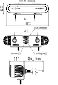 LED flitser 6-LED | R65 | amber | 12-24v | ED5000A