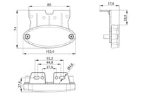 LED markeringslicht ovaal rood met steun | 12-24v | 0,75mm². connector | MV-5860R