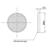 Rode reflector | 60 x 5,5mm. | 3m-plakstrip | VRF-100R