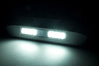 LED zij-werklamp + amber R65 flitser, 4000K, wit huis 12-24v | WFF-1210WA
