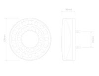 LED mistlicht in chroomlook | 12-24v | 40cm. kabel | MaXilamp1XCFE