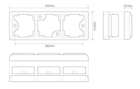 LED achterlicht met zwarte rand | 12-24v | 40cm. kabel | 100BRAWME