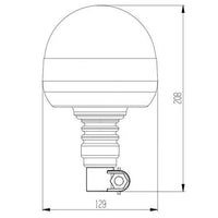 LED zwaailamp amber | R65 | met Flexi DIN montagevoet | 12-24v | S07ZL001.1