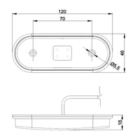 LED markeringslicht wit | 12-24v | 50cm. kabel | MV-1400W