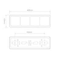 LED achterlicht met zwarte rand | 12-24v | 40cm. kabel | 100BRRAWME