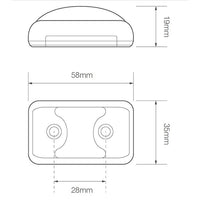 LED markeringslicht rood | 12-24v | 40cm. kabel | 35RME