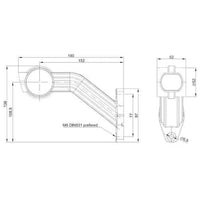 Rechts | LED breedtelamp met schuine steel | 12-24v | 1,5mm². connector | M10BV-722RWA