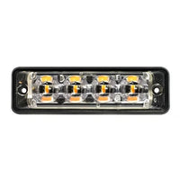 Ultra platte Slimline LED flitser 4 LED's | wit | 10-30v | SSLED4DVW