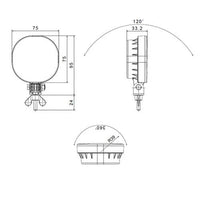 LED mistlicht | 12-24v | 50cm. kabel (staande montage) | VM-331