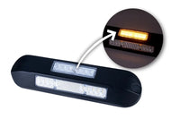 LED zij-werklamp + amber R65 flitser, 6500K, zwart huis 12-2 | WFF-1220ZA