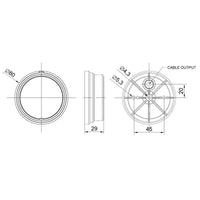 LED markeringslicht amber | 12-24v | 50cm. kabel | MV-1300A