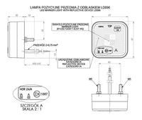 LED markeringslicht wit 12-24v 45cm kabel | MV-4200W