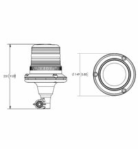 LED Zwaailamp rood | 12-24v | Flexi DIN ECCOLED | R65 | EB5009R