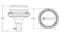 LED R65 Zwaailamp 12-24v Amber - CISPR25 - IP69K - Opsteek| EB5103AA