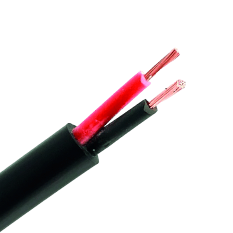 2-aderige kabel | 2,50mm² | zwart-rood | rond | 50m