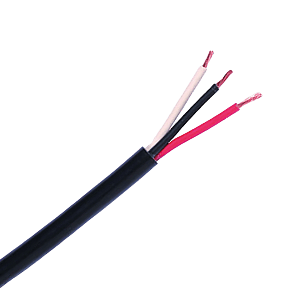 3-aderige kabel | 1,50mm² | zwart-rood-wit | 50m